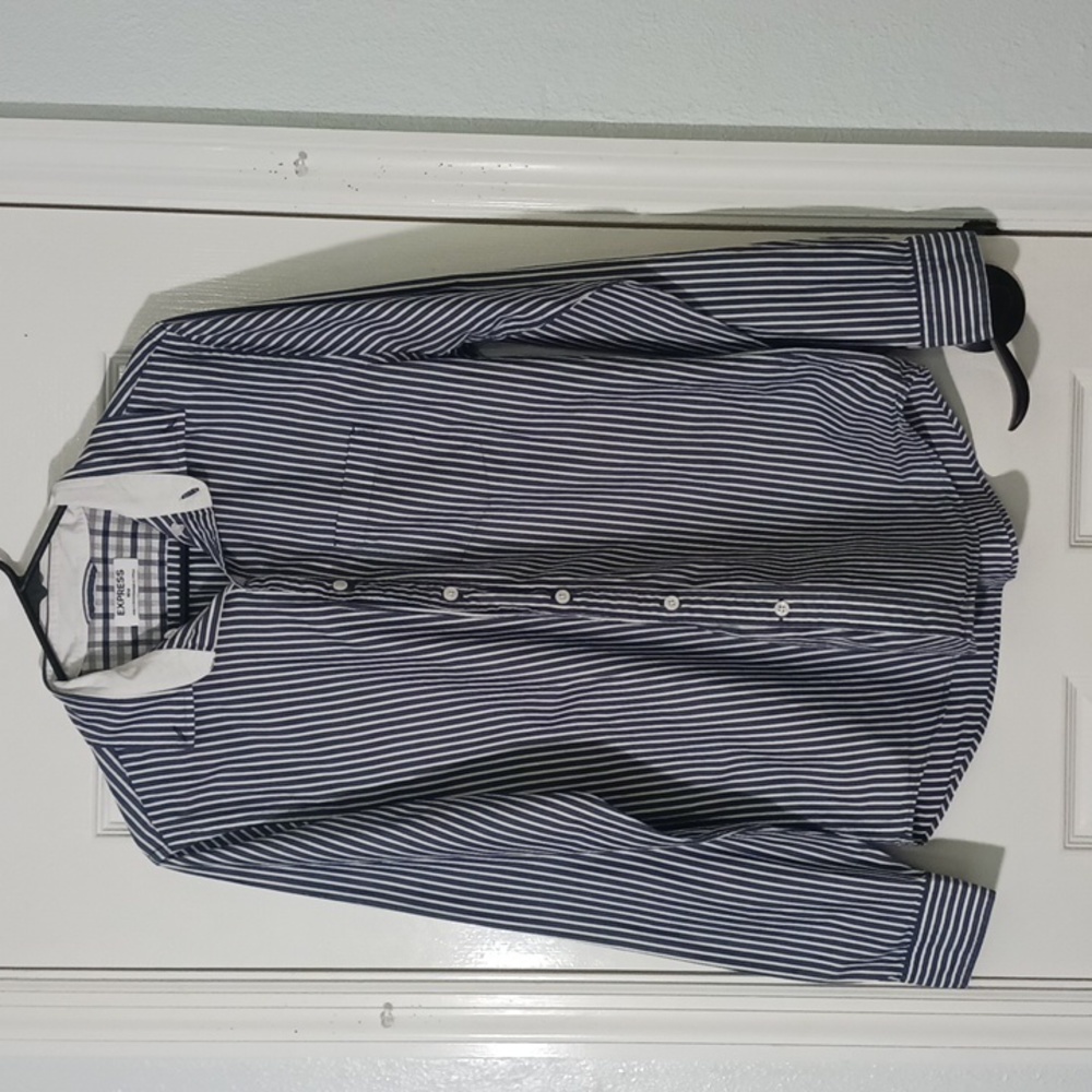 Express Button-Up Shirt Long-Sleeve With Foldable Sleeves Top